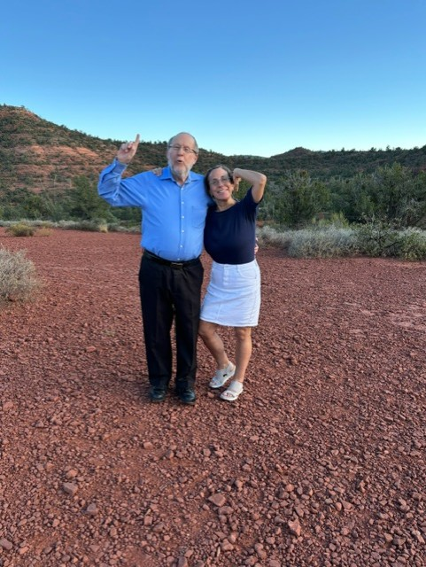 Naftali and Linda Schwartz together in the red rocks of Sedona, Arizona
